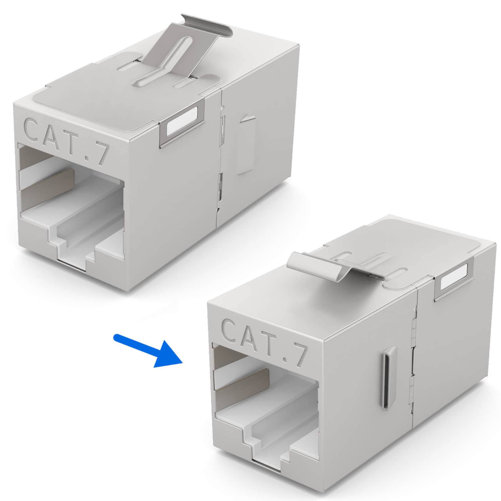 hb-digital Keystone LAN Kabel Verbinder CAT 7 Netzwerkkabel Adapter Steckverbinder-1
