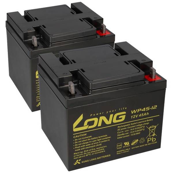 2x Kung Long WP45-12 AGM Akku 12V 45Ah VdS G105087 – 24V 45Ah Akkusatz