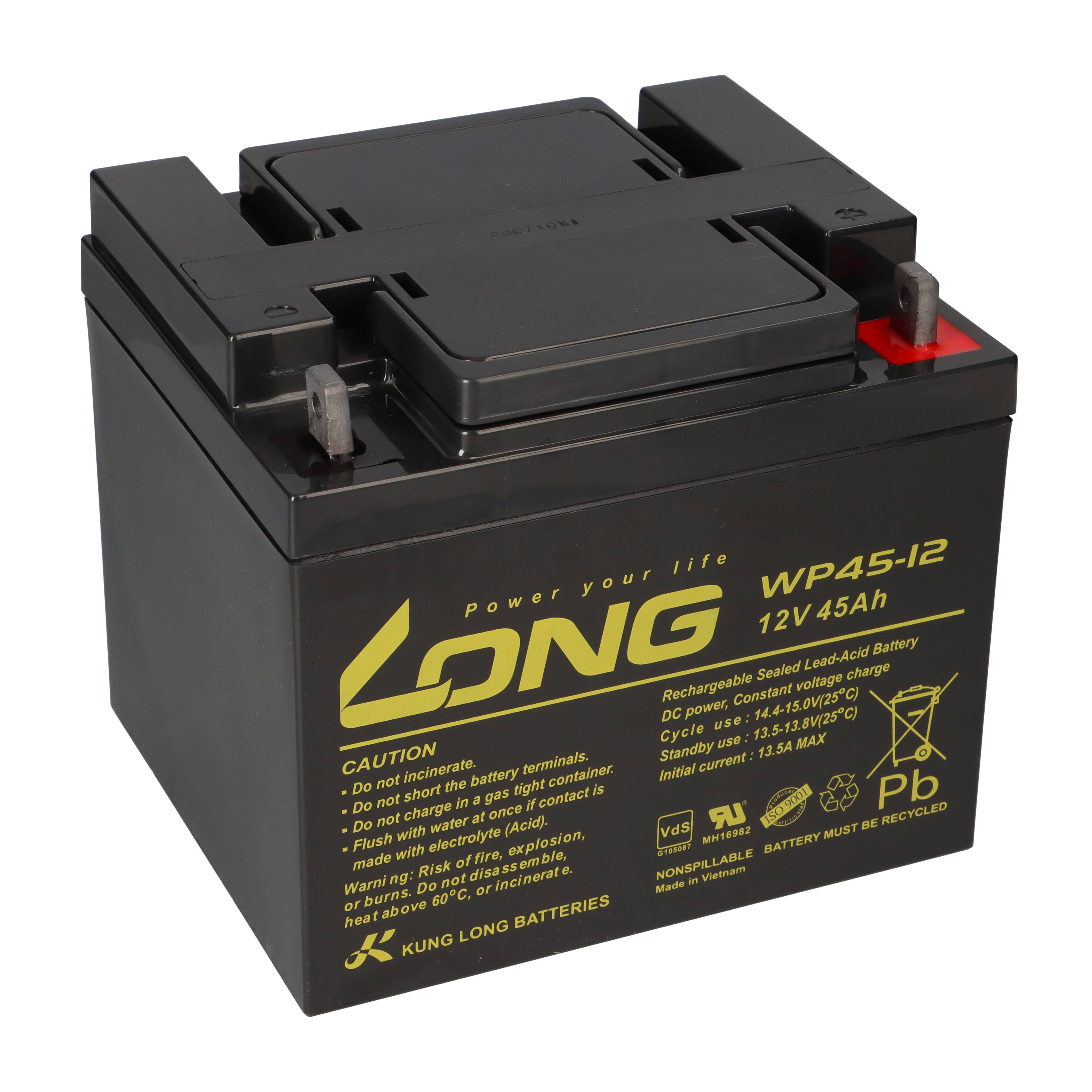 2x Kung Long WP45-12 AGM Akku 12V 45Ah VdS G105087 – 24V 45Ah Akkusatz-3