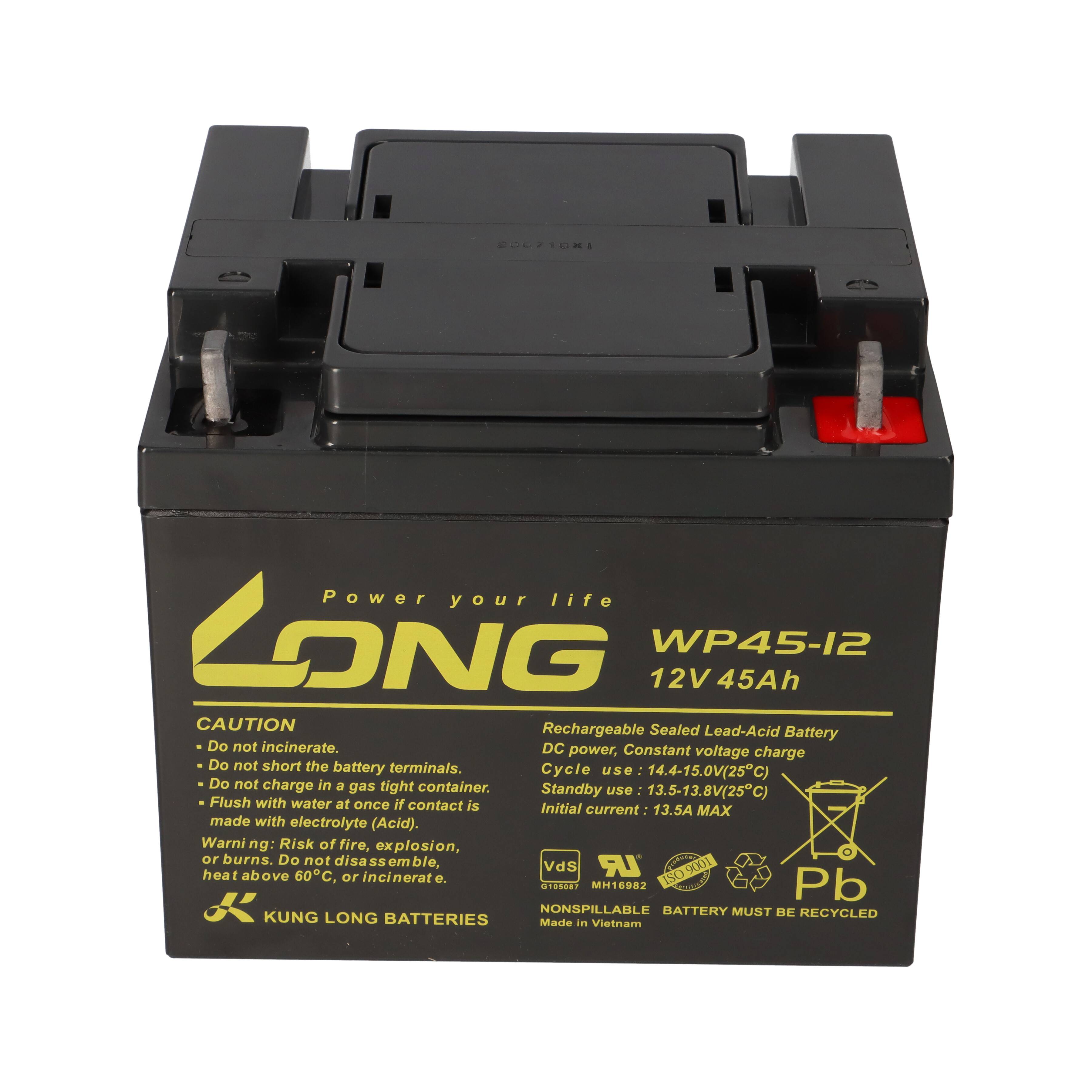 2x Kung Long WP45-12 AGM Akku 12V 45Ah VdS G105087 – 24V 45Ah Akkusatz-4