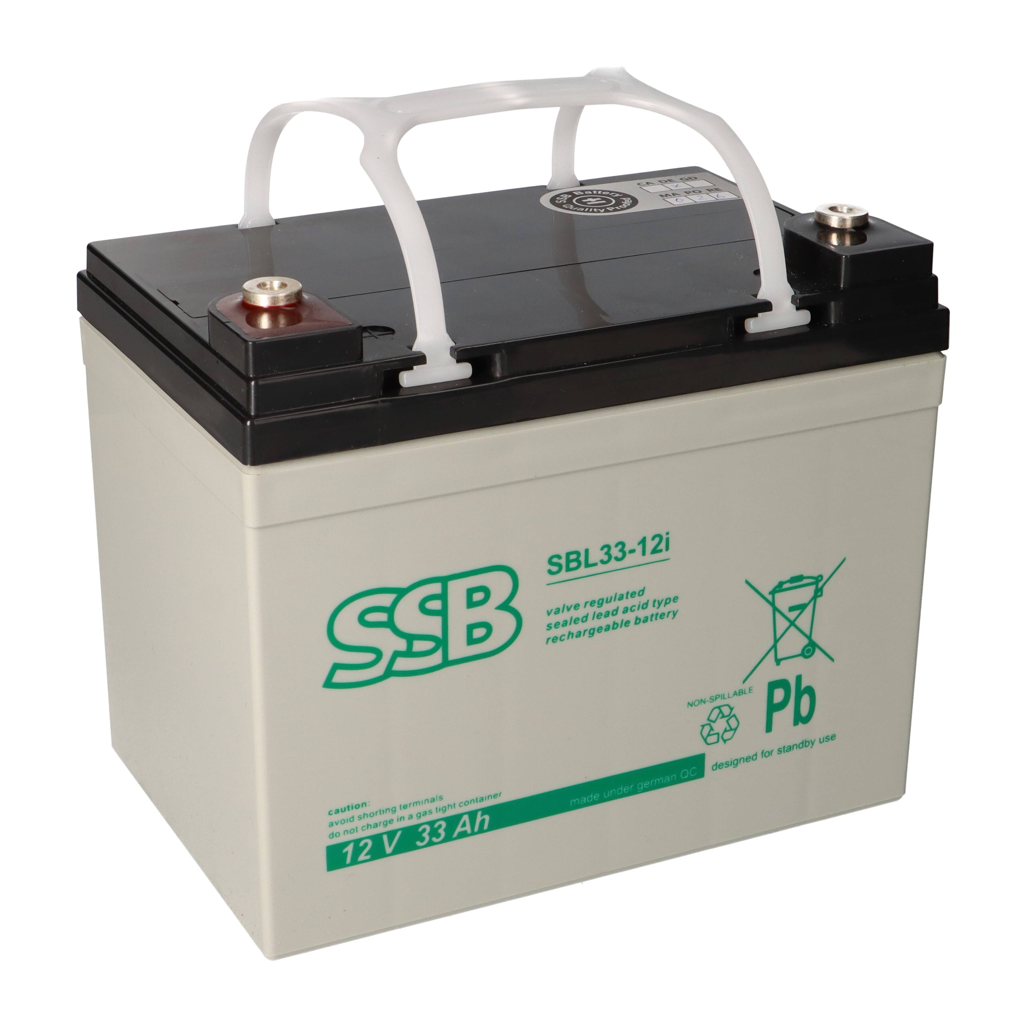 SSB Battery SBL33-12i AGM Bleiakku 12V 33Ah M6-Schraubanschluss-0