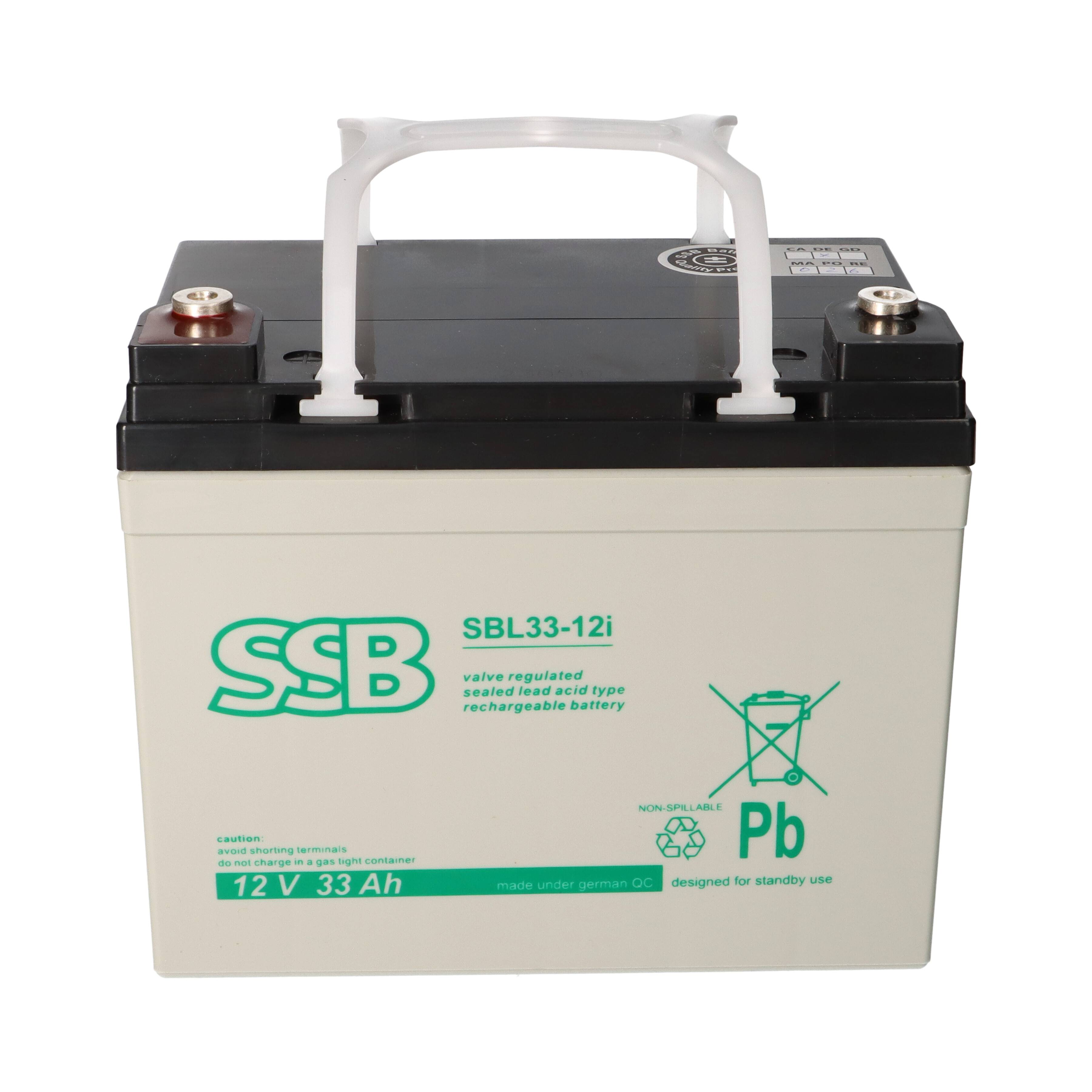 SSB Battery SBL33-12i AGM Bleiakku 12V 33Ah M6-Schraubanschluss-1