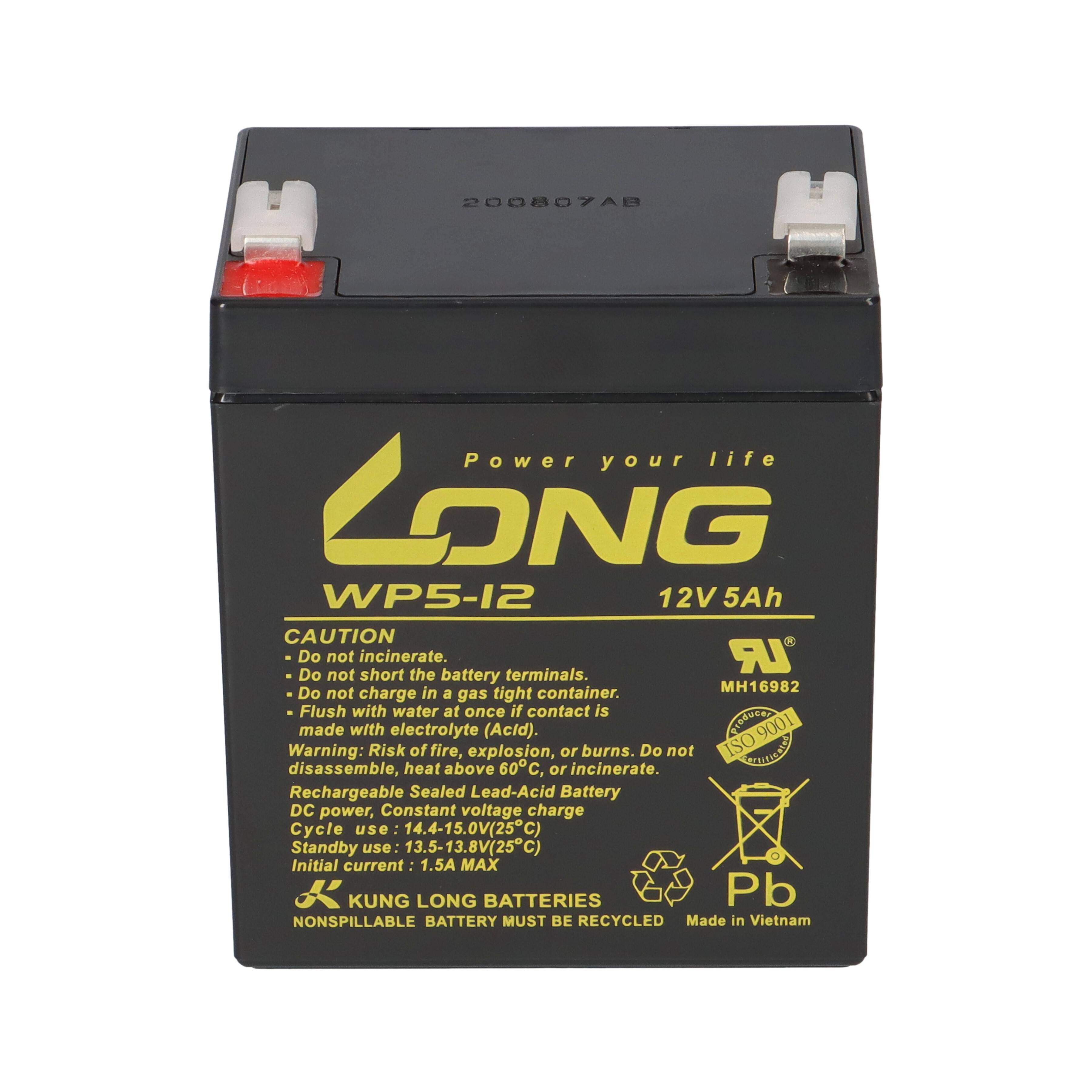 Kung Long WP5-12 12V 5Ah AGM Bleiakku F2 6,3mm-2