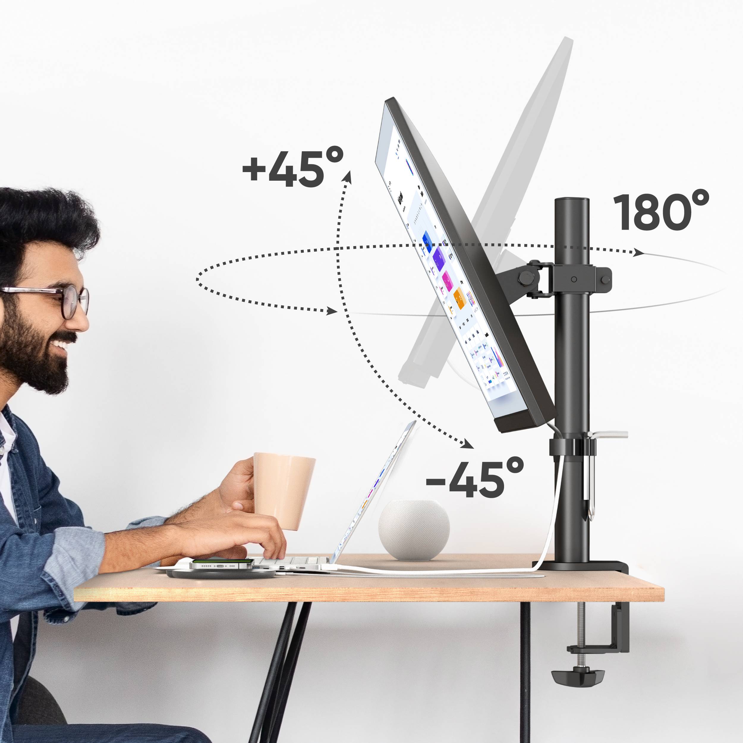 ONKRON 13"-34", 8 kg max, VESA 75x75-100x100, D101E-3
