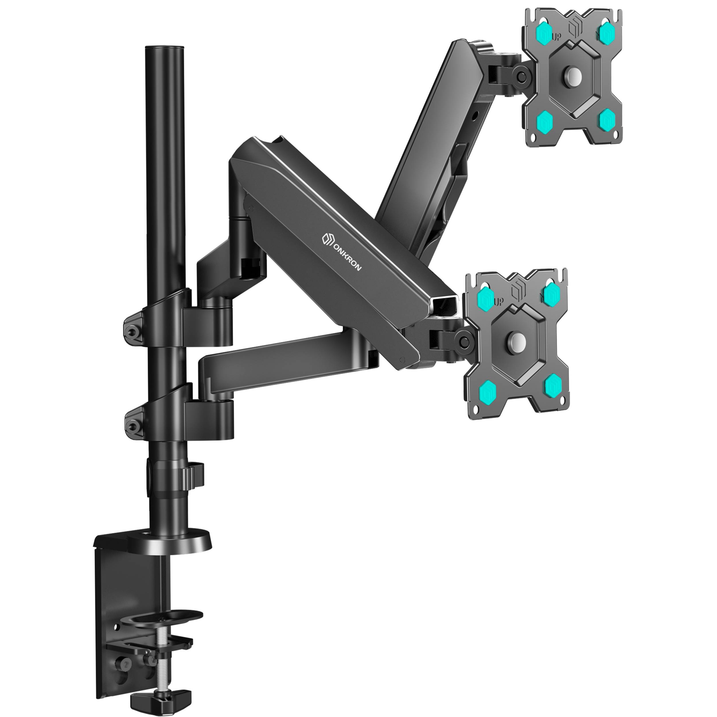 ONKRON Tischhalterung für 2 Monitore 13-32", bis 8 kg, VESA 75x75/100x100, Schwarz G140-0