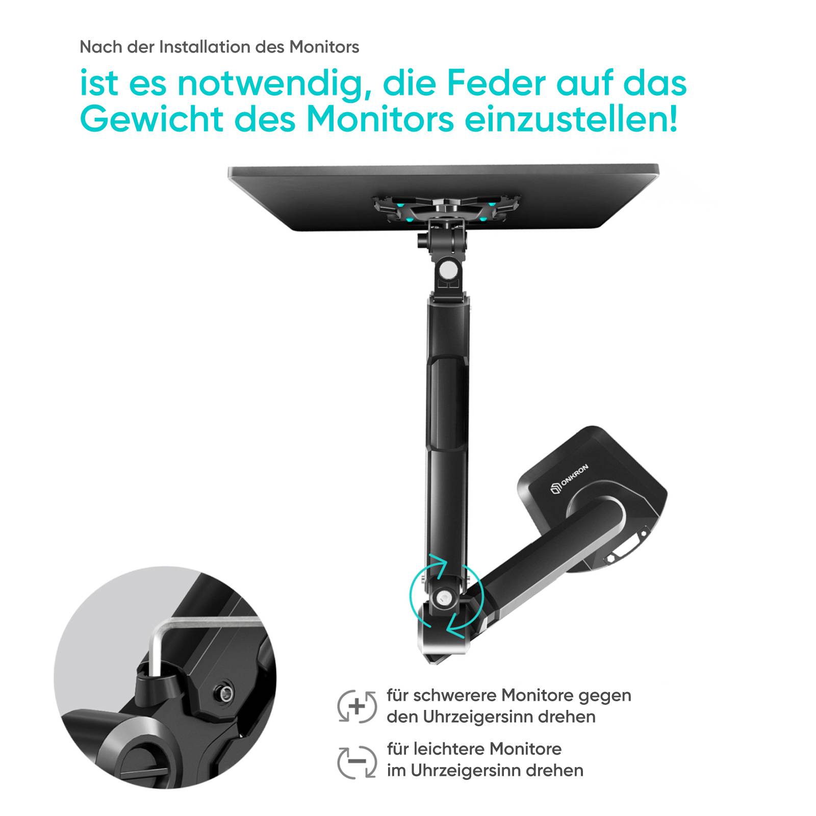 ONKRON Monitorhalterung Tisch für 13-34", VESA 75x75 & 100x100, G90-B-3