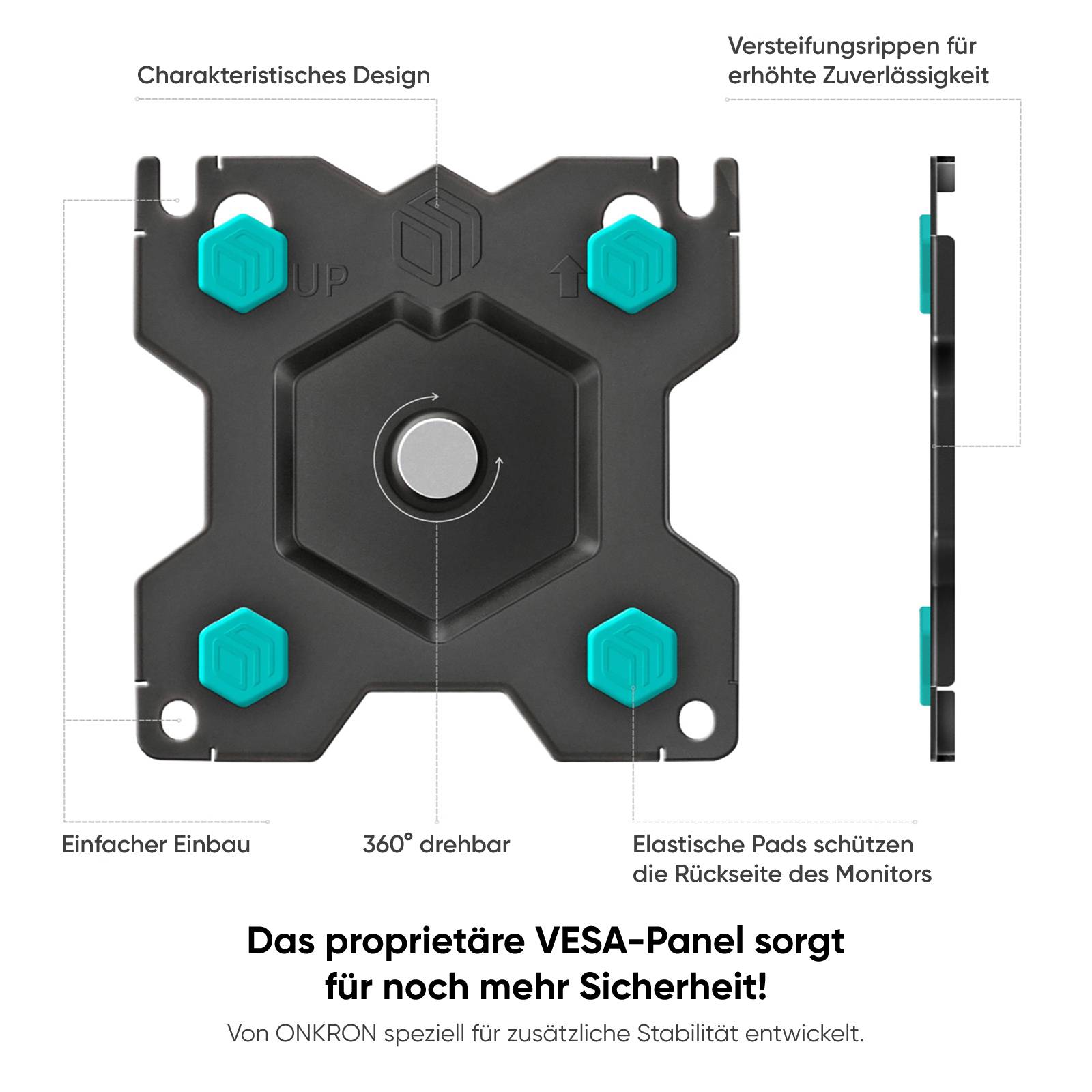 ONKRON Monitorhalterung für 2 Monitore 13-32",bis 8 kg,VESA 75x75/100x100,G160-B-5