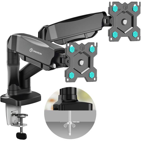 ONKRON Monitorhalterung für 2 Monitore 13-32",bis 8 kg,VESA 75x75/100x100,G160-B