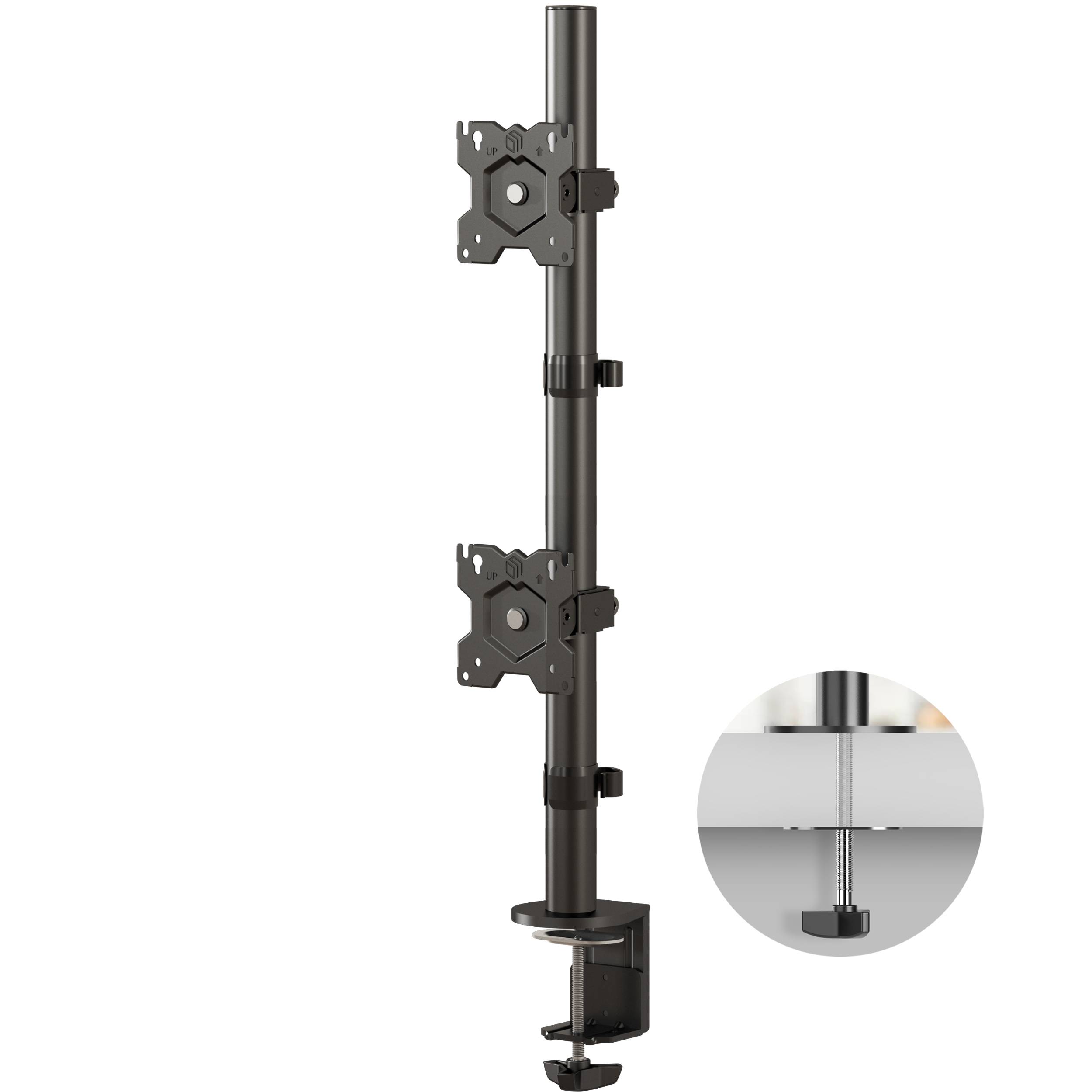 ONKRON Doppel Monitorhalterung für 2 Monitore 13-34", bis 8 kg, VESA 75x75 & 100x100, D208E-0