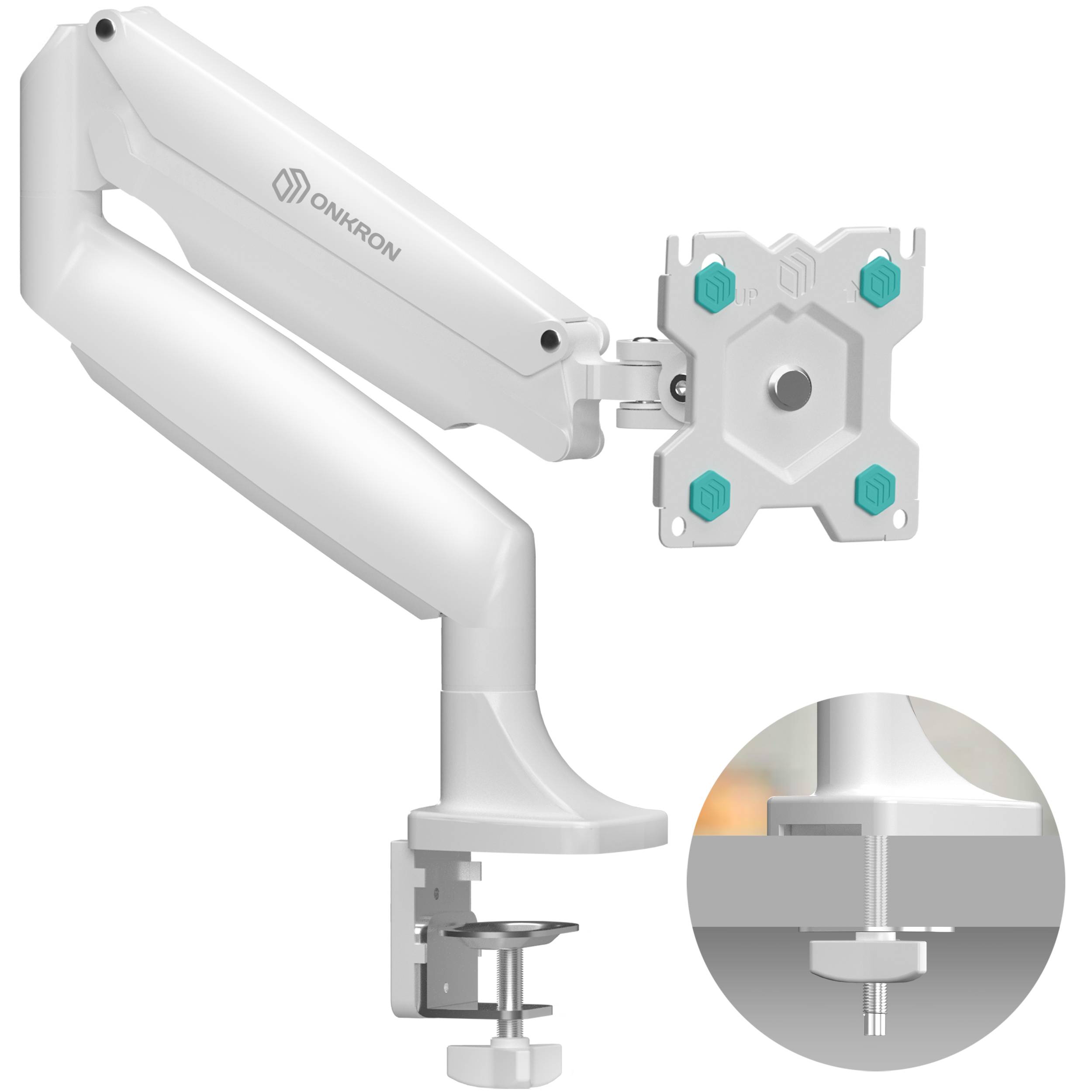 ONKRON Monitorhalterung Tisch für 13-32 Zoll, VESA 75x75 & 100x100, schwenkbar,G100-W-0