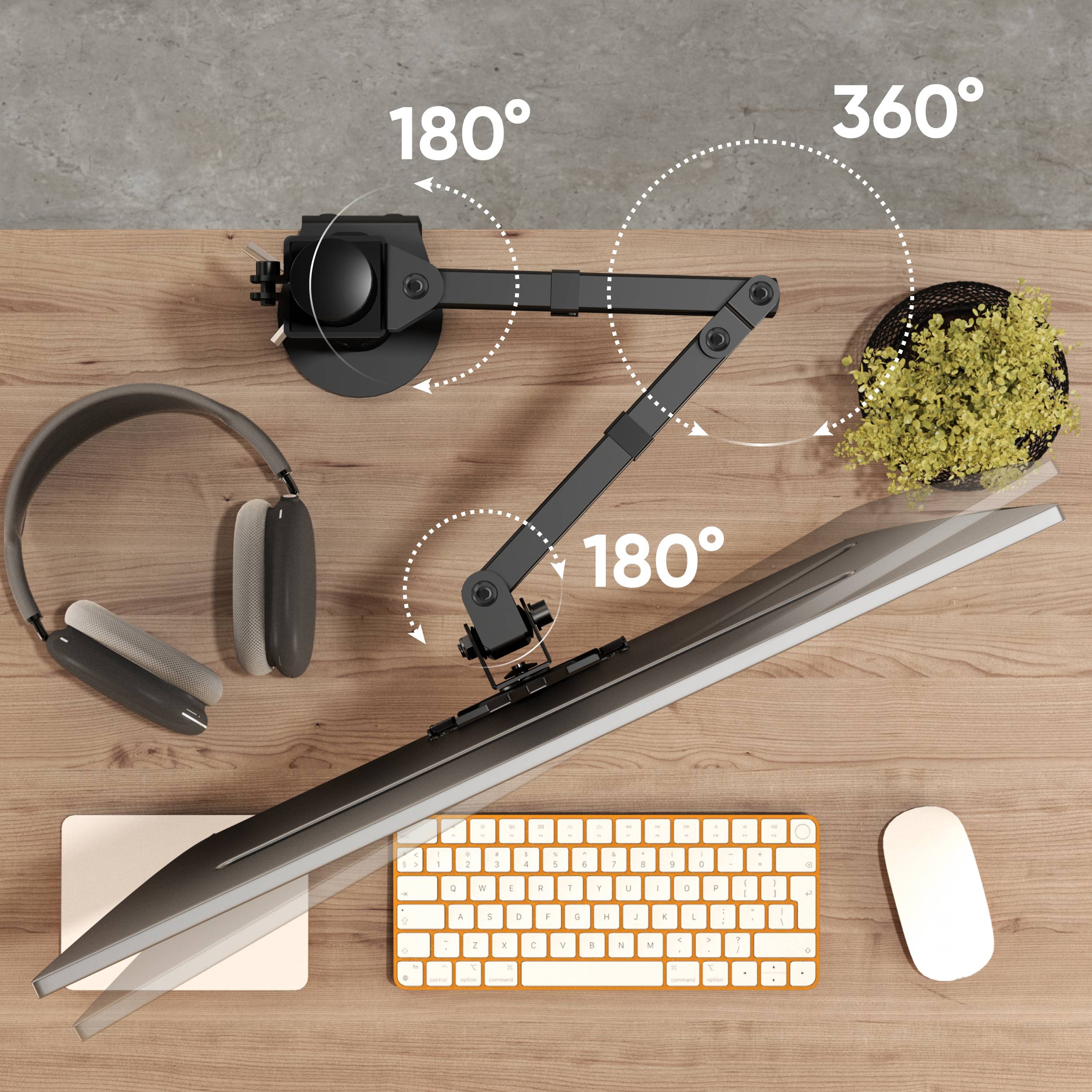 ONKRON Monitorhalterung Tisch für 13-34 Zoll bis 8 kg, VESA 75x75 & 100x100, D121E-5