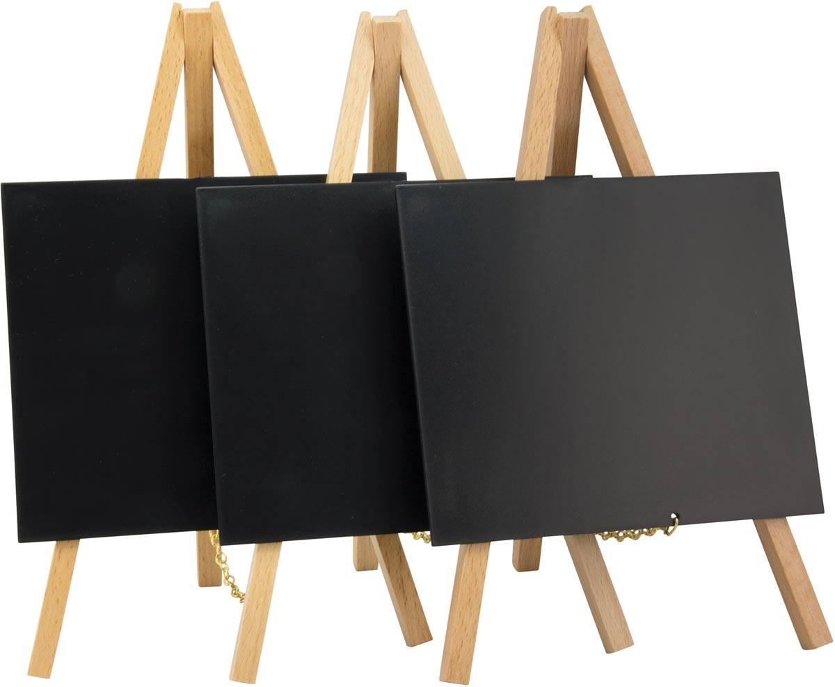 Securit Tisch-Kreidetafel MINI mit Staffelei, buche-1