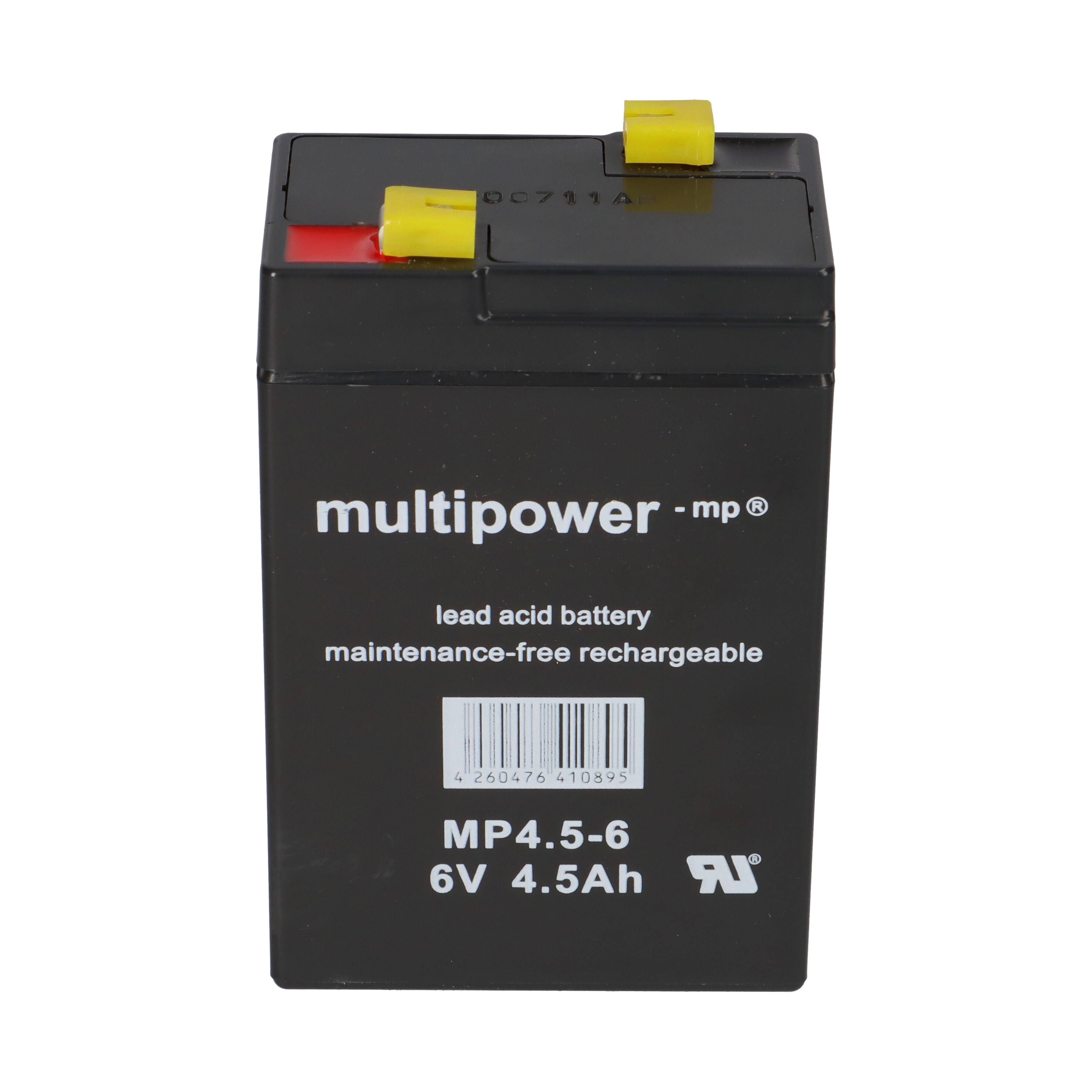 Multipower MP4,5-6 AGM Bleiakku 6V 4,5Ah – F4,8-2