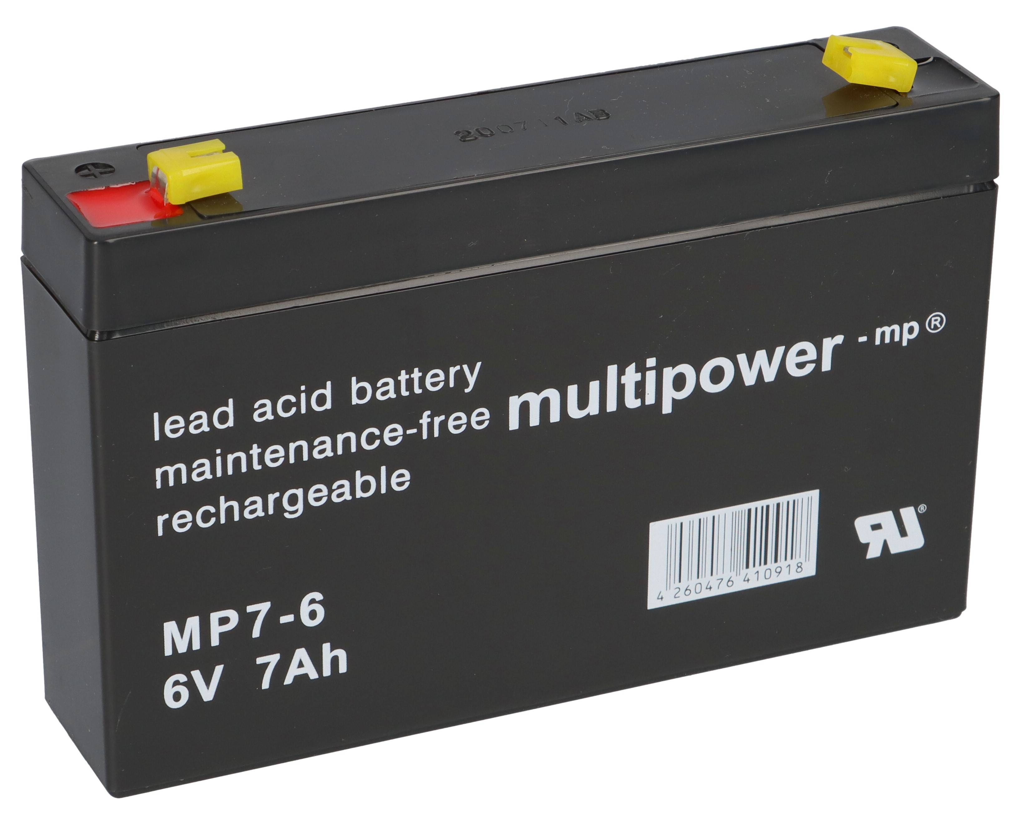 Multipower MP7-6 AGM Bleiakku 6V 7Ah – F4,8-0