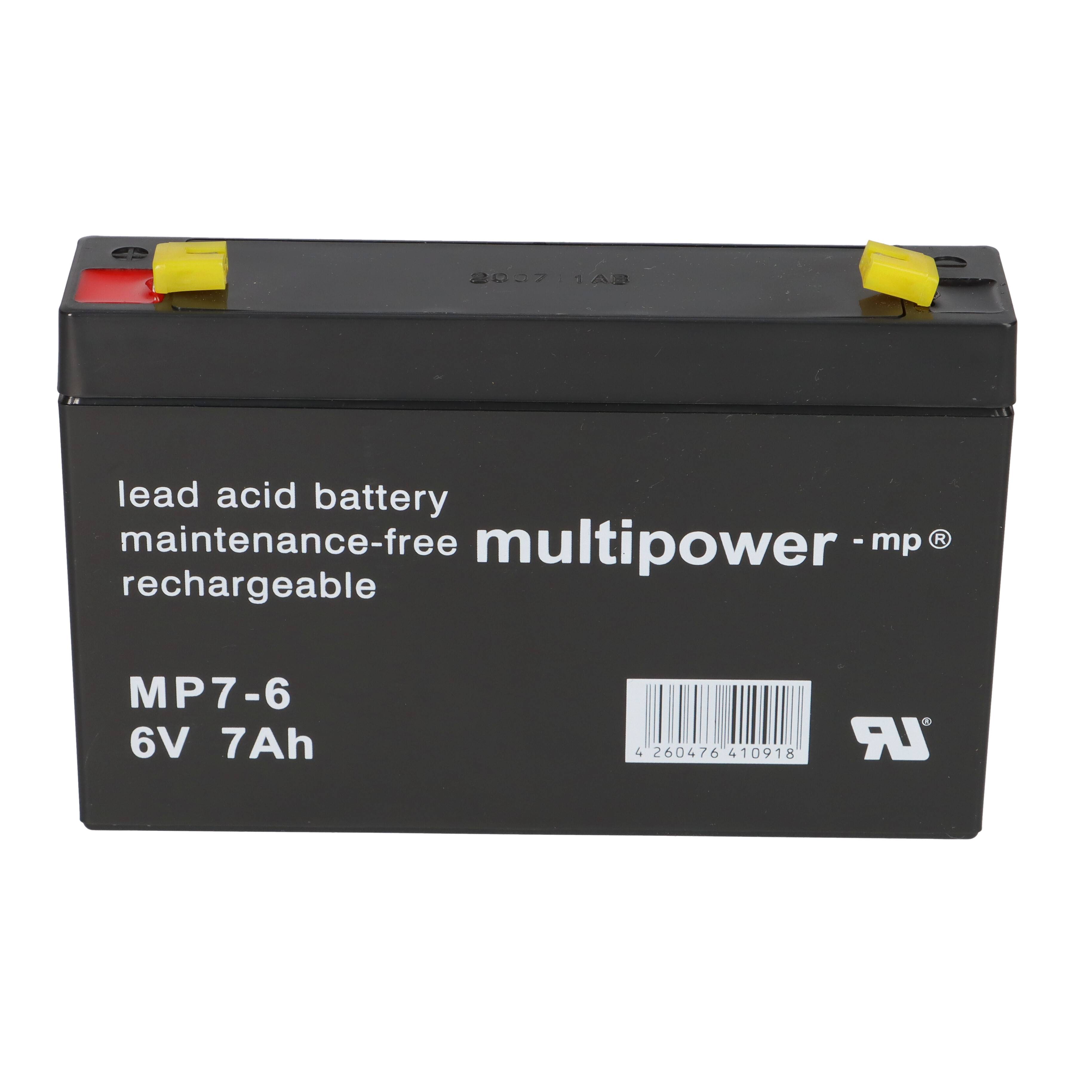 Multipower MP7-6 AGM Bleiakku 6V 7Ah – F4,8-3