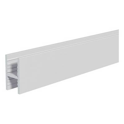 Metallprofil für Trockenbau, längliche rechteckige Form, grau, mit seitlicher Einkerbung für Montage oder Verbindung.
