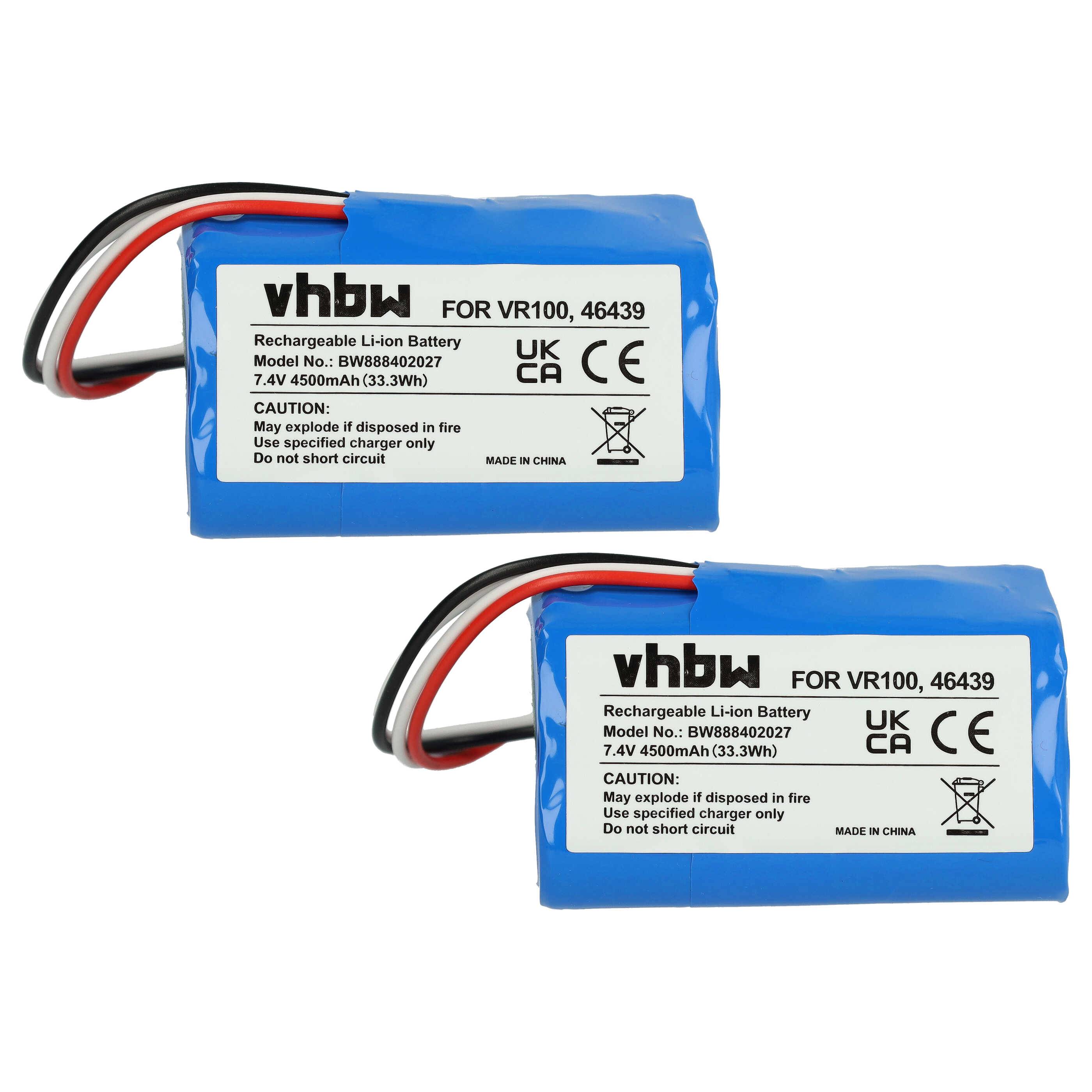 vhbw 2x Akku Ersatz für Vorwerk PN46439 | SCM61932, 46439 für Home Cleaner Heimroboter (4500mAh, 7,4V, Li-Ion)-0