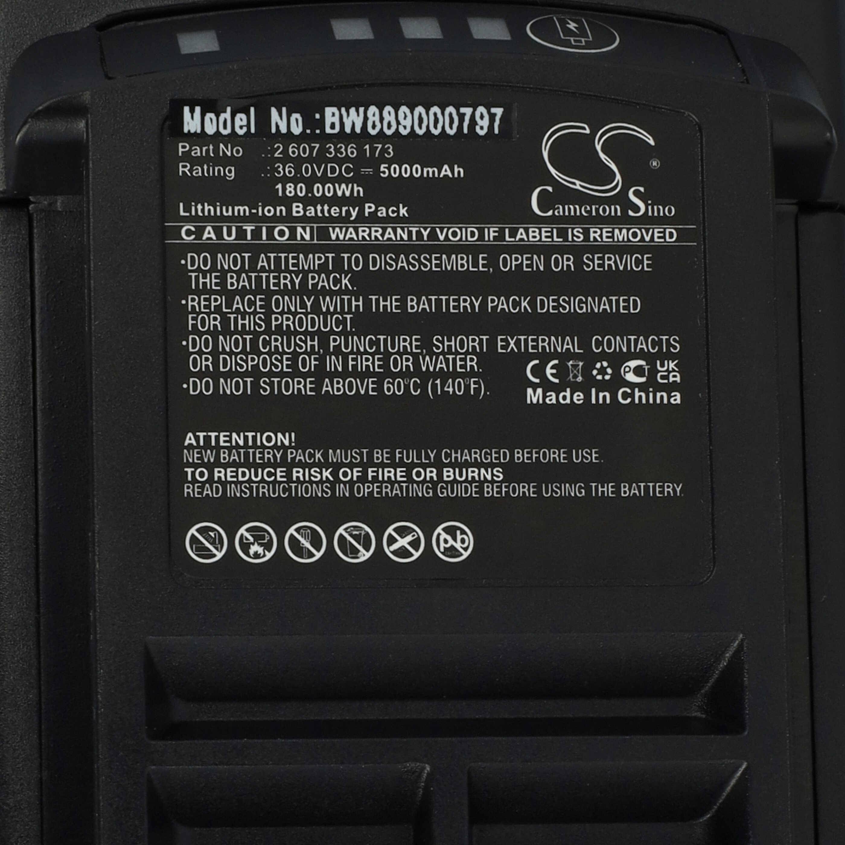 vhbw 1x Akku kompatibel mit Bosch Rotak 43LI | 32 LI HP, 37LI, 32LI, 36LI, 42LI Rasenmäher Akku-Gartengerät (5000mAh-4