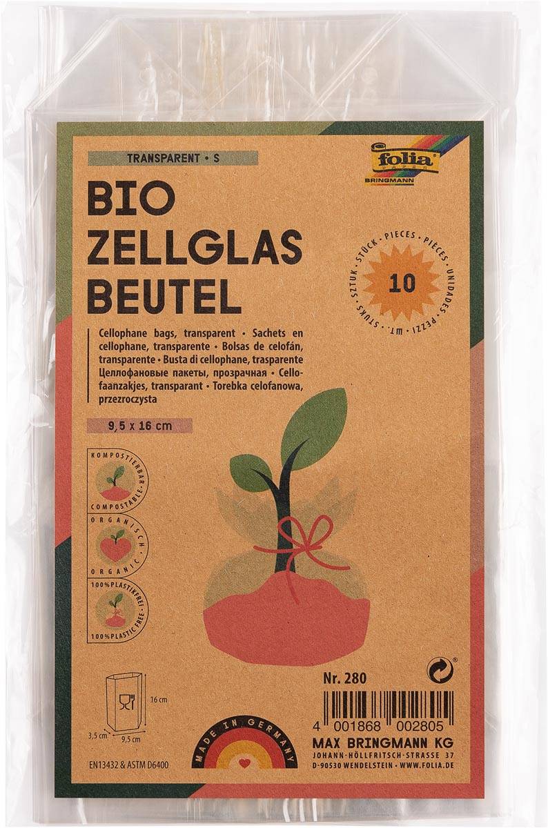 FOLIA - Zellglasbeutel 9.5 x 16.0 cm transparent
