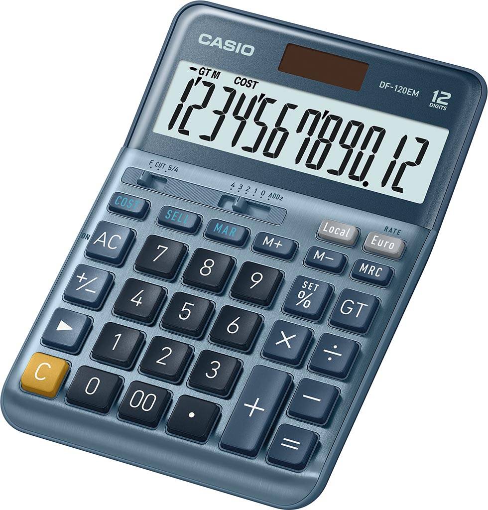 CASIO Tischrechner DF-120EM blau DF-120EM-W-EP-1