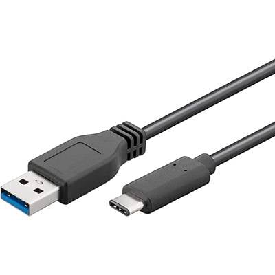 Goobay 67999 USB C auf USB A 3.1 Gen. 1 Ladekabel 15W Handy Kabel Adapterkabel 5 Gbit/s Schnellladekabel Schwarz 0,5 m