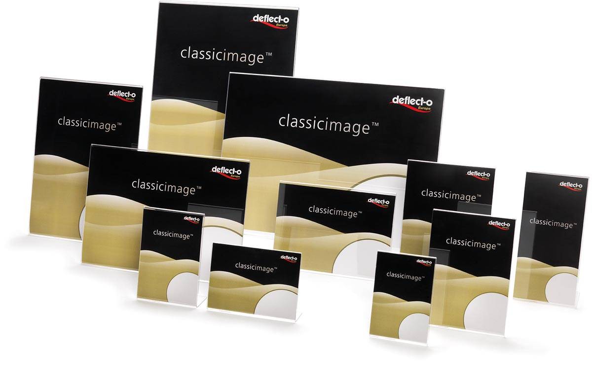 Tischaufsteller Classic Image schräg A5 quer transparent-1