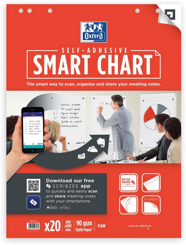 Oxford Flipchart-Block "Smart Chart", selbstklebend
