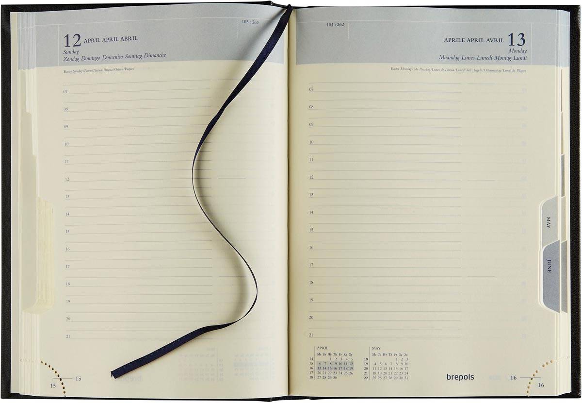 brepols Buchkalender "EURO" 2019, schwarz (75005586)-1