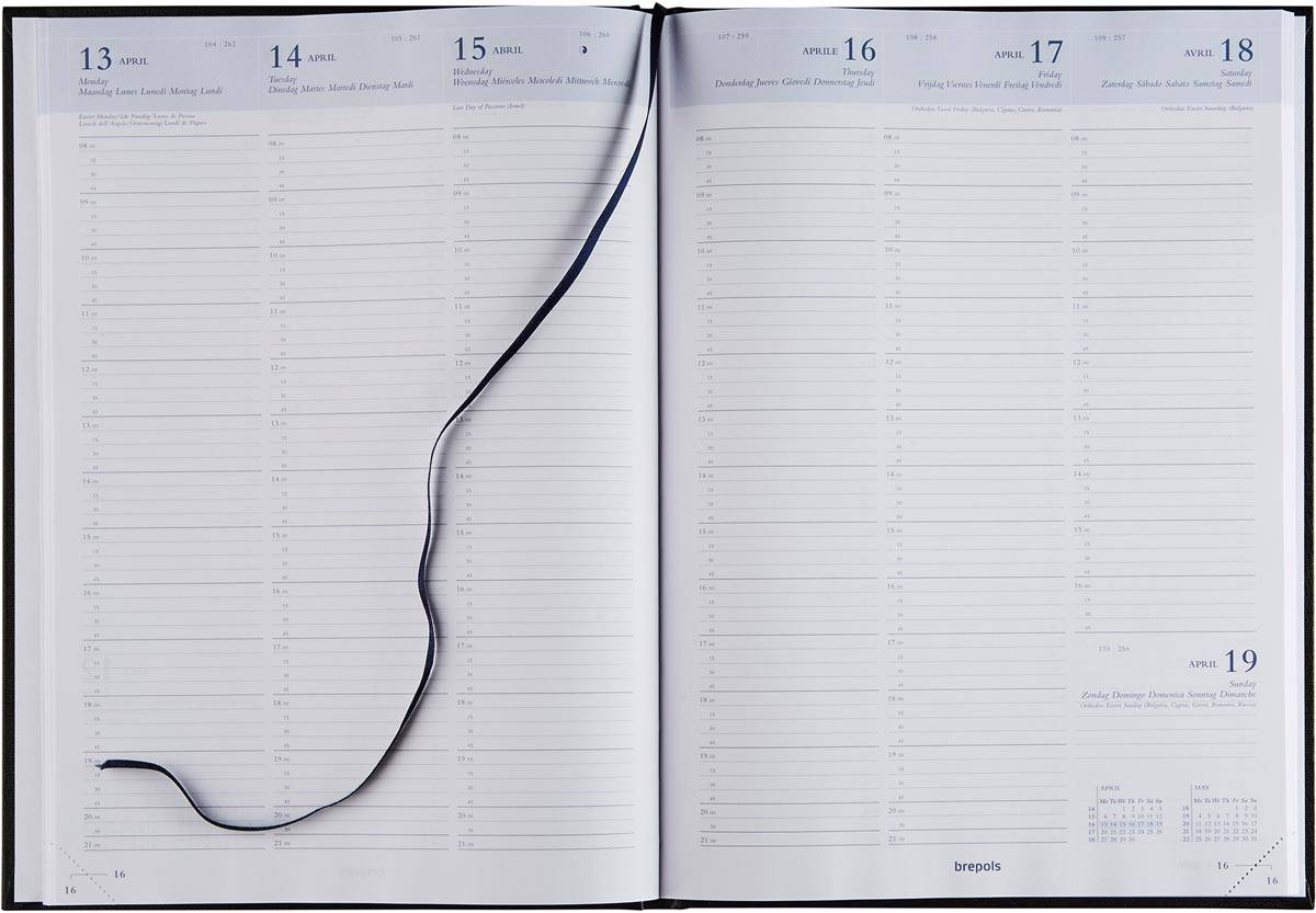 Brepols Buchkalender "OMEGA" 2019, 210 x 290 mm, schwarz (75004930)-1