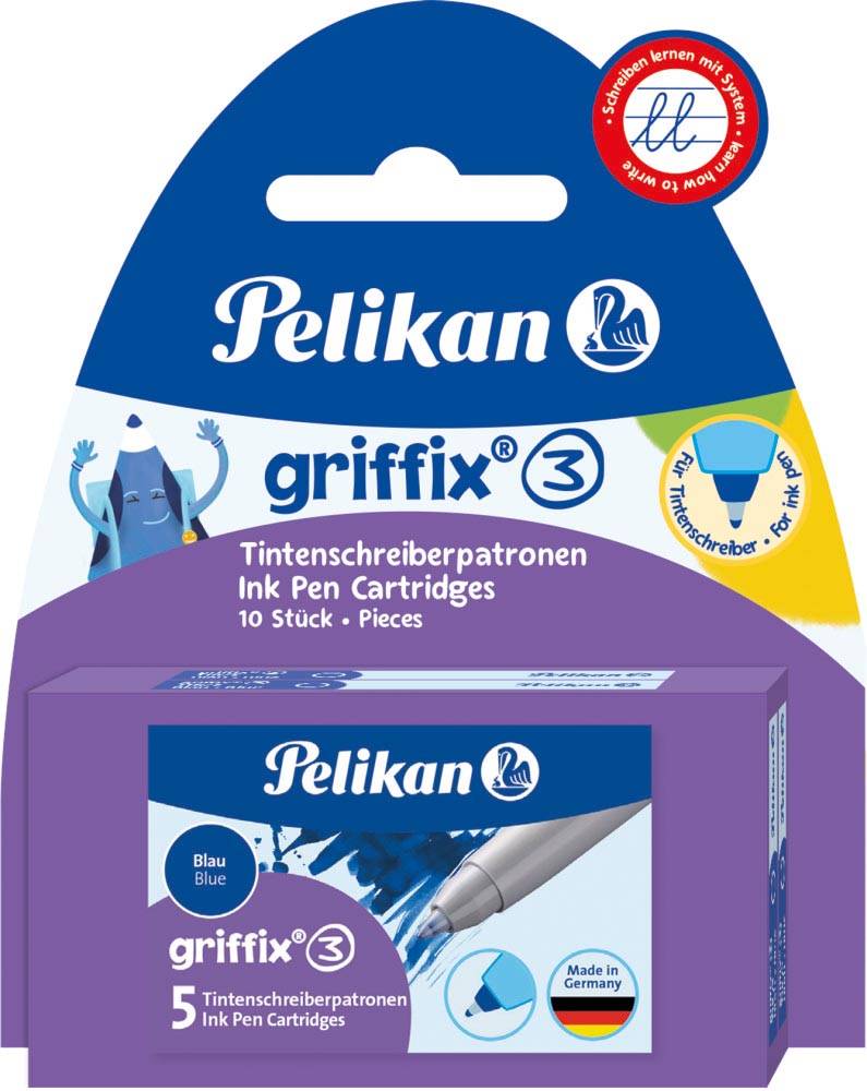 Pelikan T1RB - Tintenpatrone - nicht dauerhaft - Blau (Packung mit 10)-0