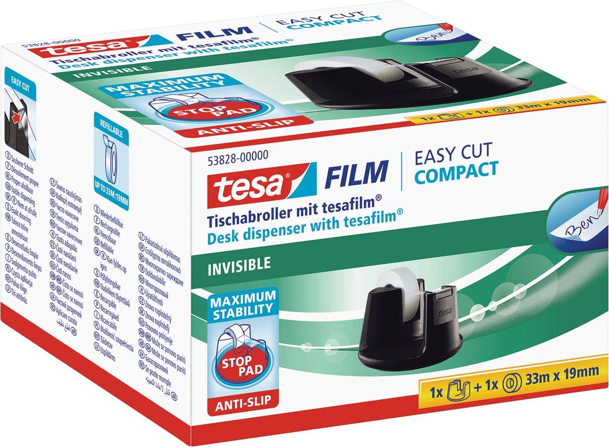 tesafilm EasyCut Tischabroller Comp +1 Rolle kristallschw. Multimedia-Technik Heften,Lochen,Kleben-1