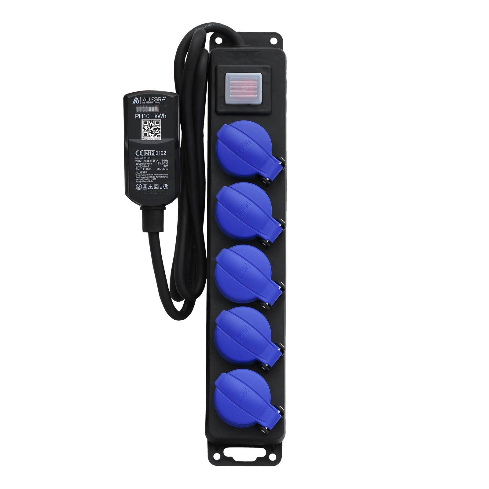 MID Stromzähler PH10 mit 5-fach Profi-Verteilersteckdosenleiste-0