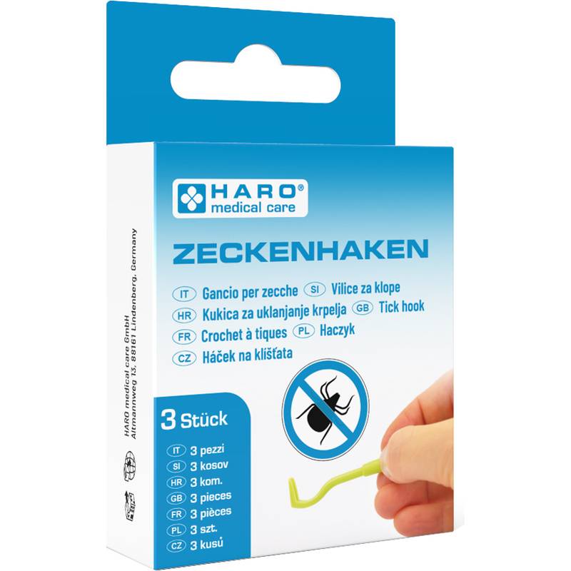 HARO Zeckenhaken, aus ABS, grün, 3er Set-0