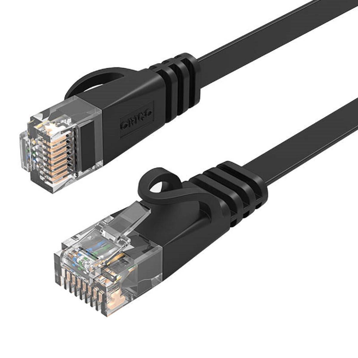 Orico PUG-C6B-10-BK-EP RJ45 Cat.6 Flaches Ethernet-Netzwerkkabel LAN-Kabel Internetkabel Patchkabel 1m Schwarz-1
