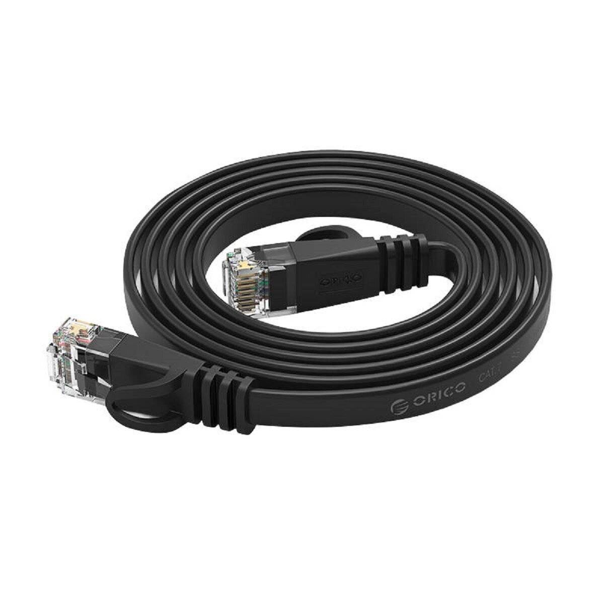 Orico PUG-C6B-10-BK-EP RJ45 Cat.6 Flaches Ethernet-Netzwerkkabel LAN-Kabel Internetkabel Patchkabel 1m Schwarz-2