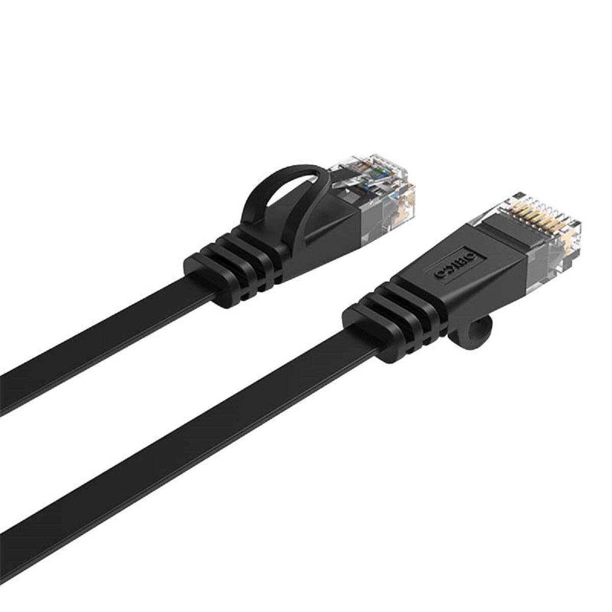 Orico PUG-C6B-10-BK-EP RJ45 Cat.6 Flaches Ethernet-Netzwerkkabel LAN-Kabel Internetkabel Patchkabel 1m Schwarz-3