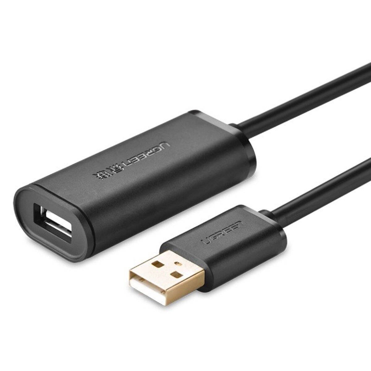 Ugreen Active Kabel USB 2.0 Verlängerungskabel 480 Mbps 10m Schwarz (US121 10321)-0