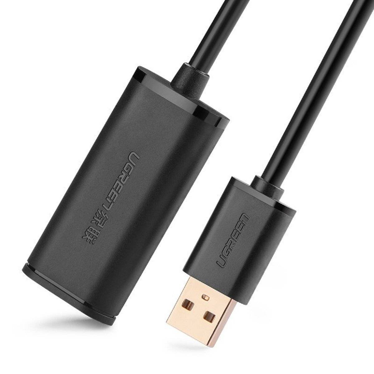 Ugreen Active Kabel USB 2.0 Verlängerungskabel 480 Mbps 10m Schwarz (US121 10321)-1