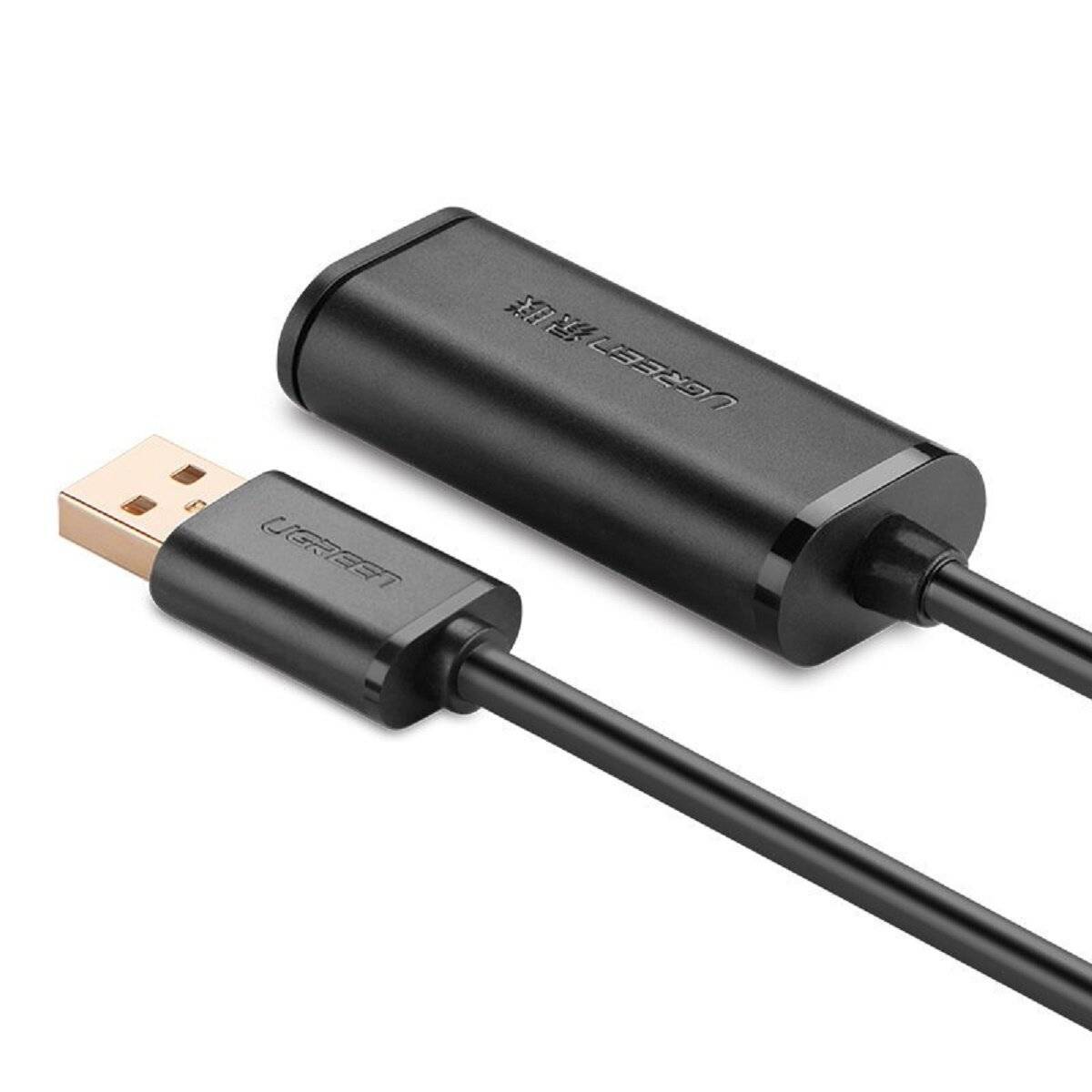 Ugreen Active Kabel USB 2.0 Verlängerungskabel 480 Mbps 10m Schwarz (US121 10321)-2