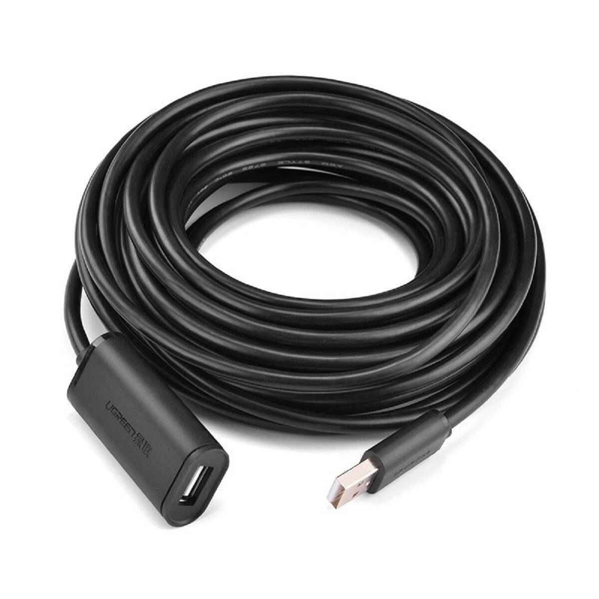 Ugreen Active Kabel USB 2.0 Verlängerungskabel 480 Mbps 10m Schwarz (US121 10321)-3