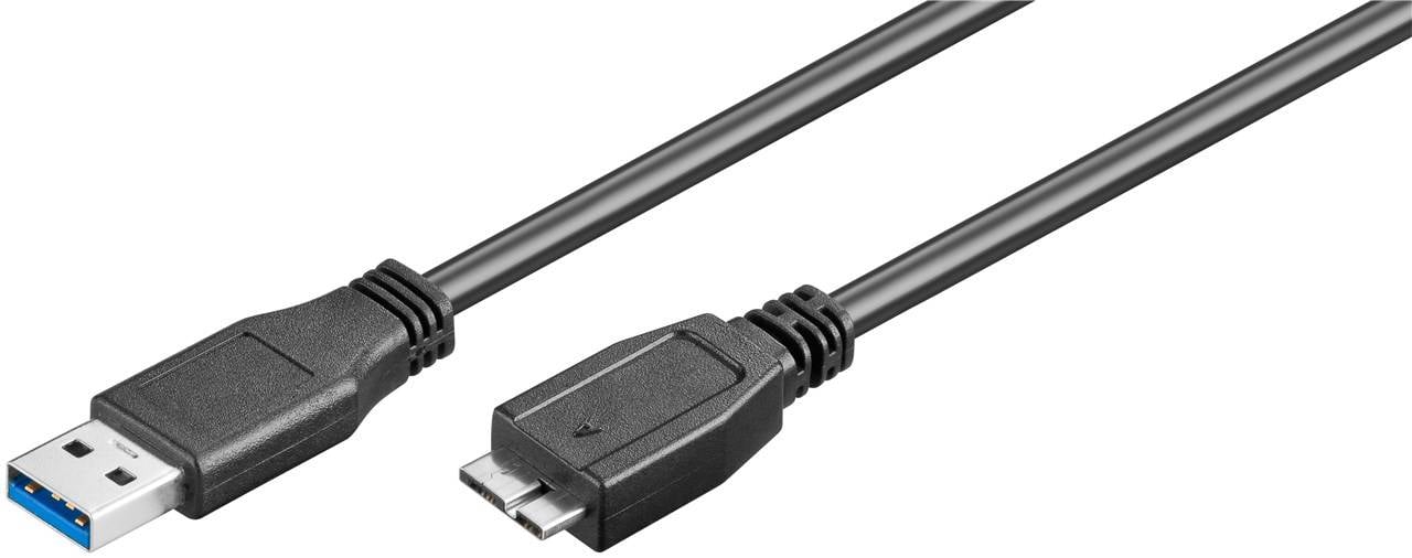 Goobay 95026 USB A 3.0 auf Micro B Kabel / Micro Typ B Festplattenkabel 5 Gbits / externe Festplatten / Schwarz / 1,8m-0
