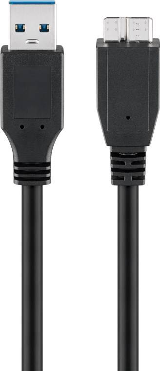 Goobay 95026 USB A 3.0 auf Micro B Kabel / Micro Typ B Festplattenkabel 5 Gbits / externe Festplatten / Schwarz / 1,8m-1
