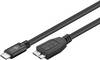 Goobay 67996 USB C auf USB Micro B Kabel / Micro Typ B Festplattenkabel 5 Gbits / externe Festplatten / Schwarz / 1m