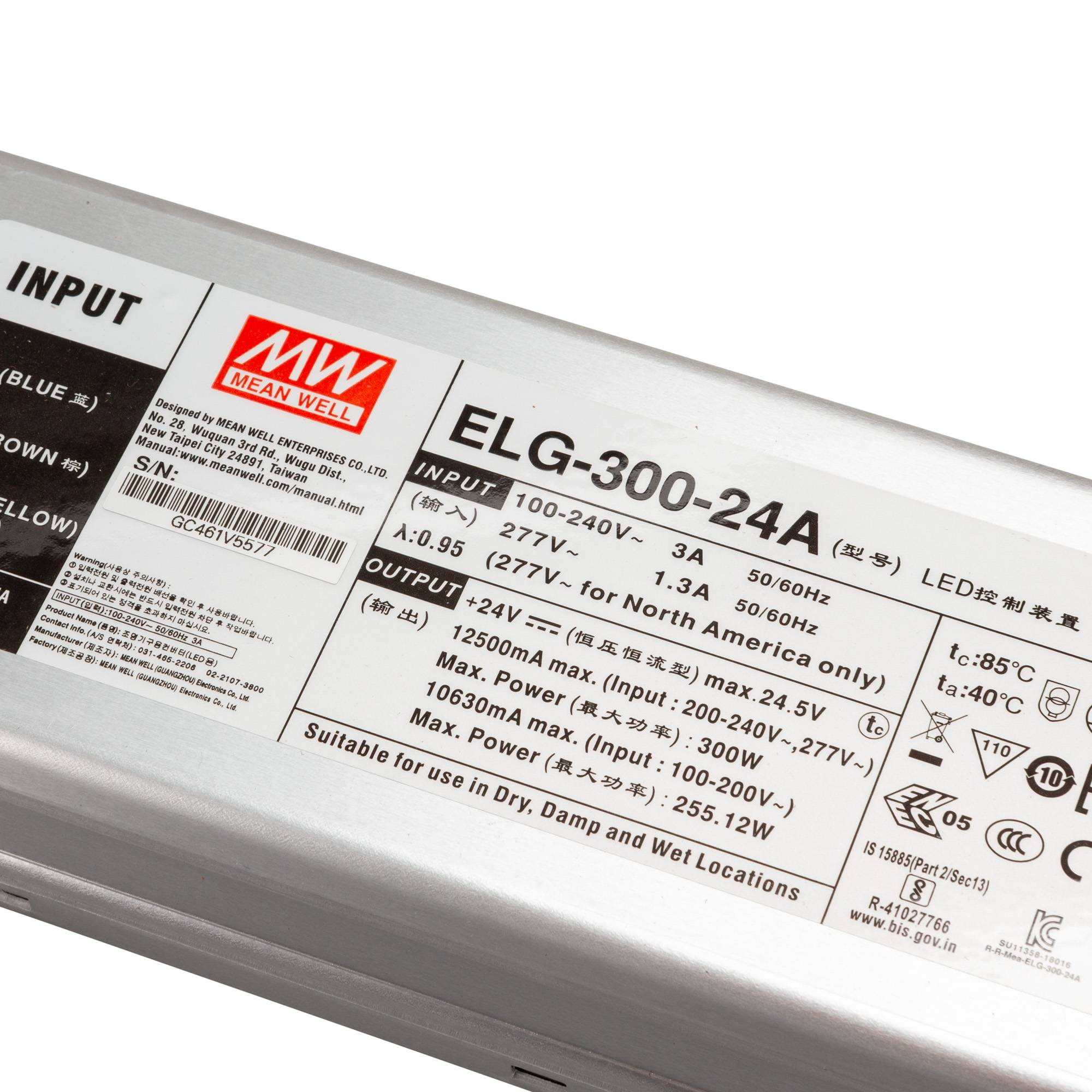 Mean Well ELG-300 IP67 SNT 300W 24V/12,5A CV+CC-1