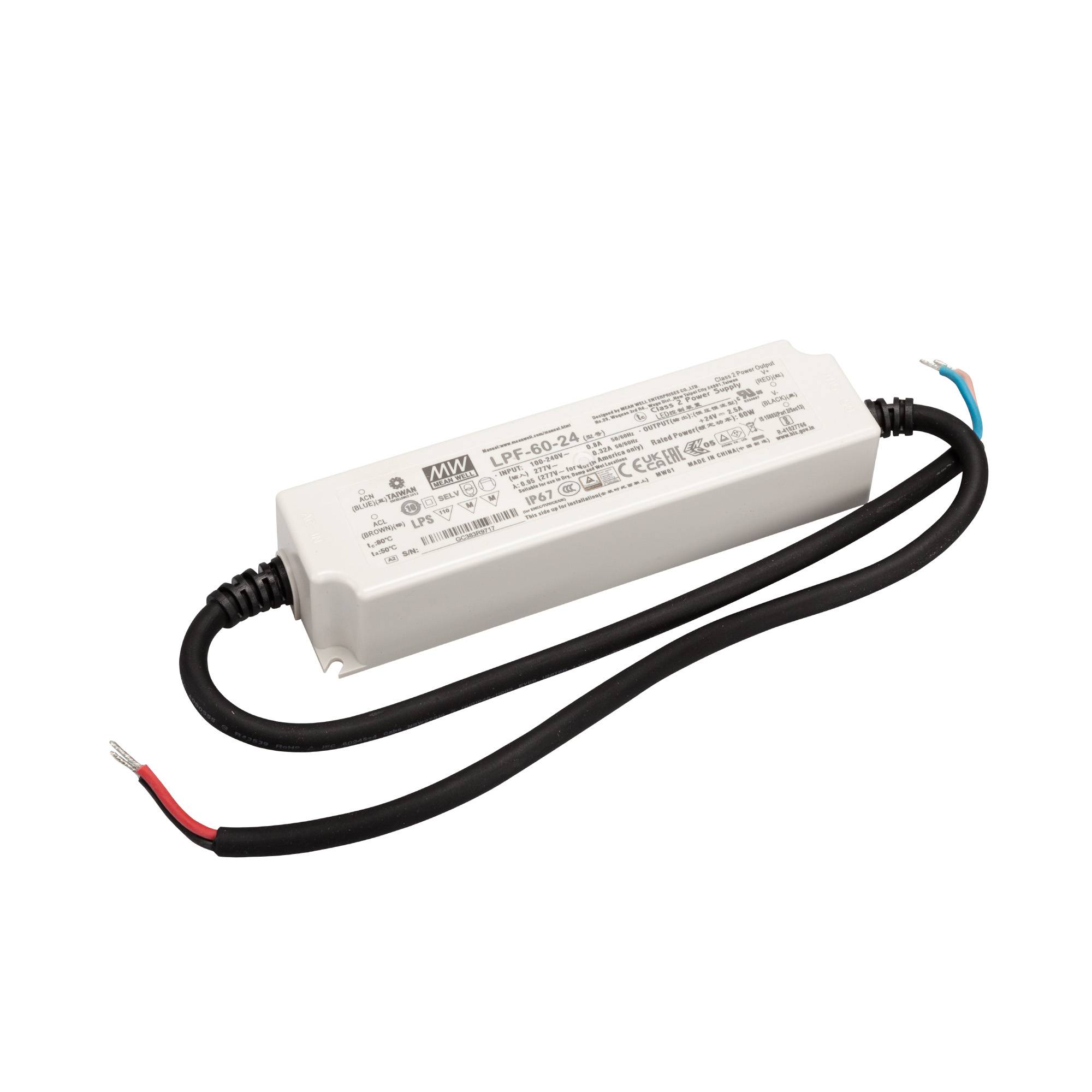 Mean Well LPF-60(D) IP67 SNT IP67 60W 24V/2,5A CV+CC-1