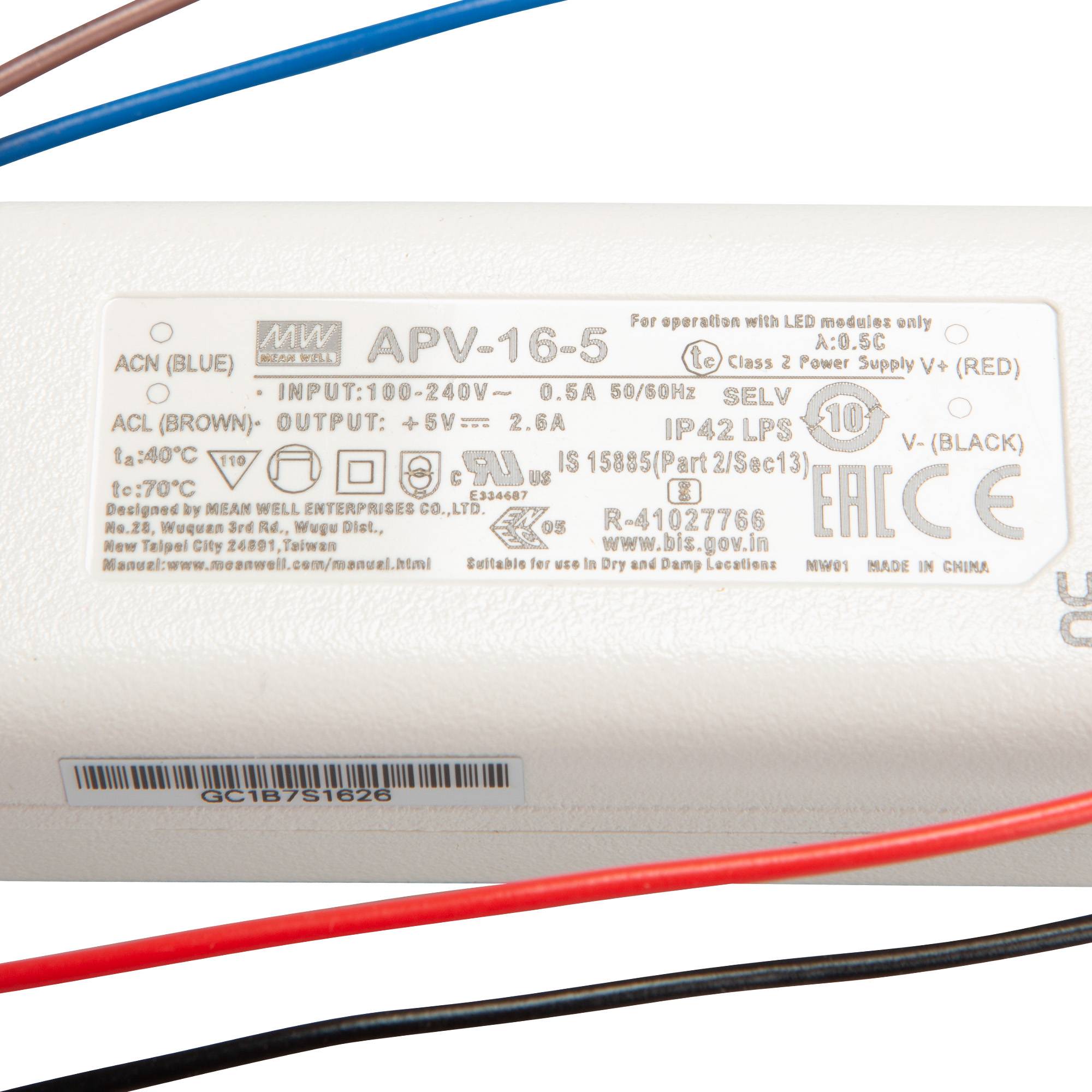 Mean Well APV-16 SNT 13W 5V/2,6A CV-1