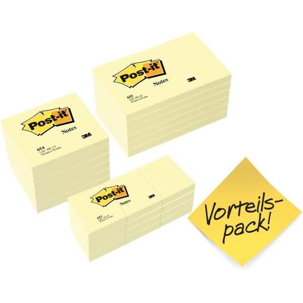 Haftnotiz Promotion Sparset 6 x 654 + 6 x 655 + 12 x 653 gelb