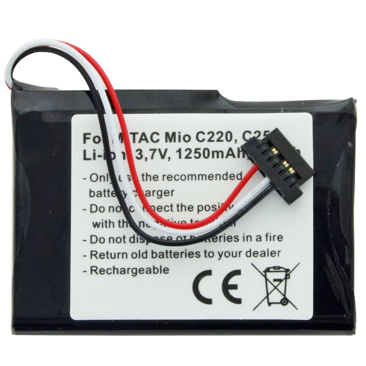 AccuCell Akku passend für Mitac Mio C250 Akku E4MT081202B12-0