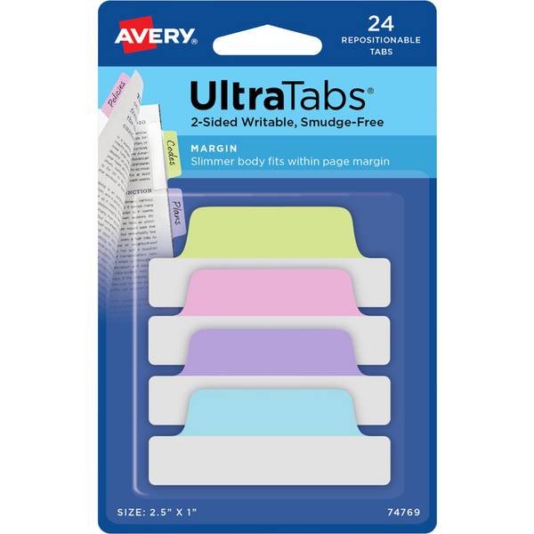 AVERY ZWECKFORM - Avery Ultra Tabs, Leerer Registerindex, Blau, Grün, Pink, Violett