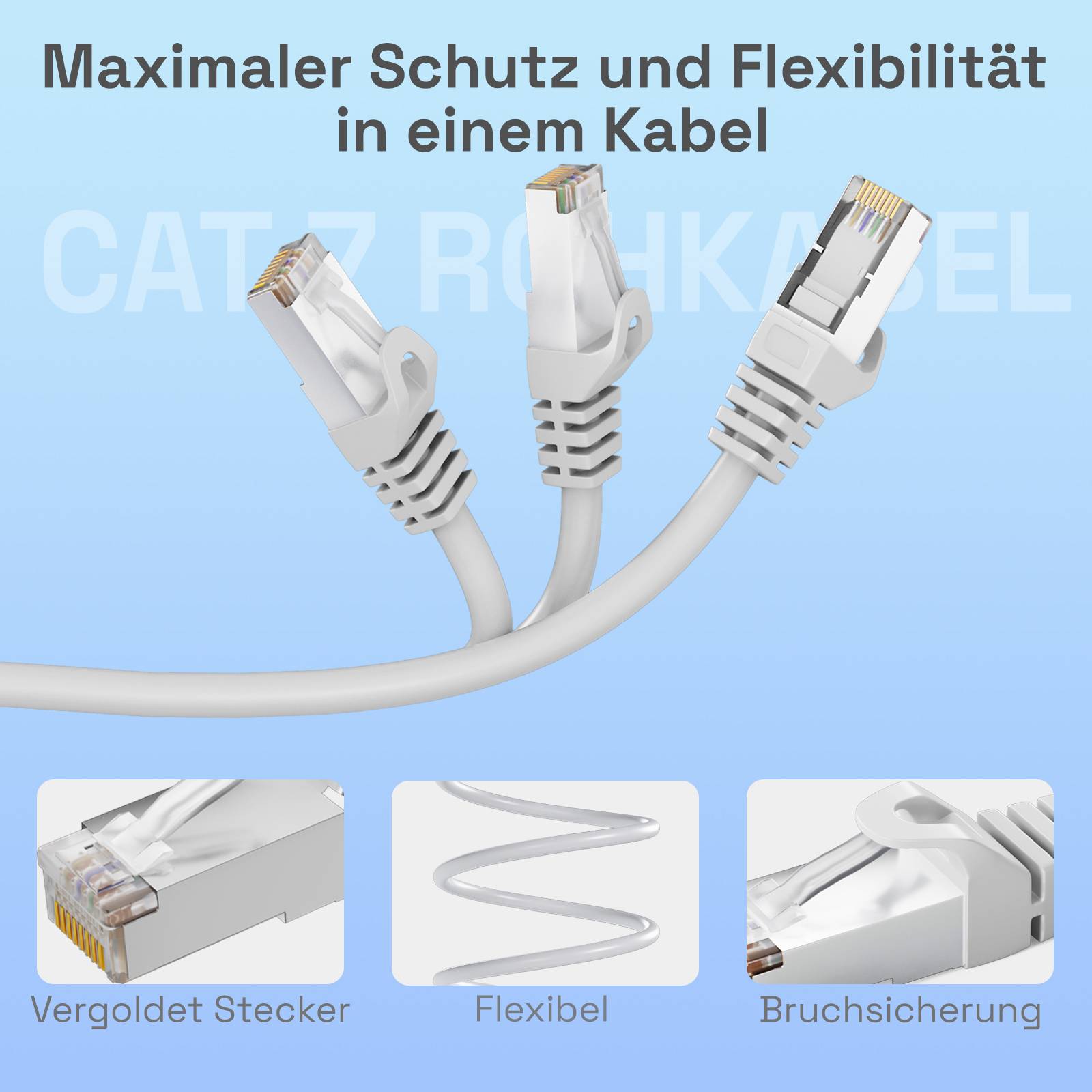hb-digital Netzwerkkabel CAT7 Rohkabel S/FTP PiMF LSZH 30m weiß-3